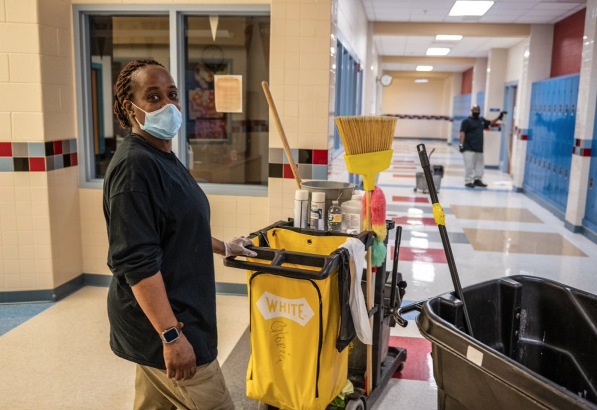 ACPSk12's tweet photo. We salute the ACPS custodial services team for keeping our schools clean and in tip-top shape! These dedicated professionals contribute to the success of our division and are an integral part of our community. #NationalCustodianDay https://t.co/W8ZyqoJTzg