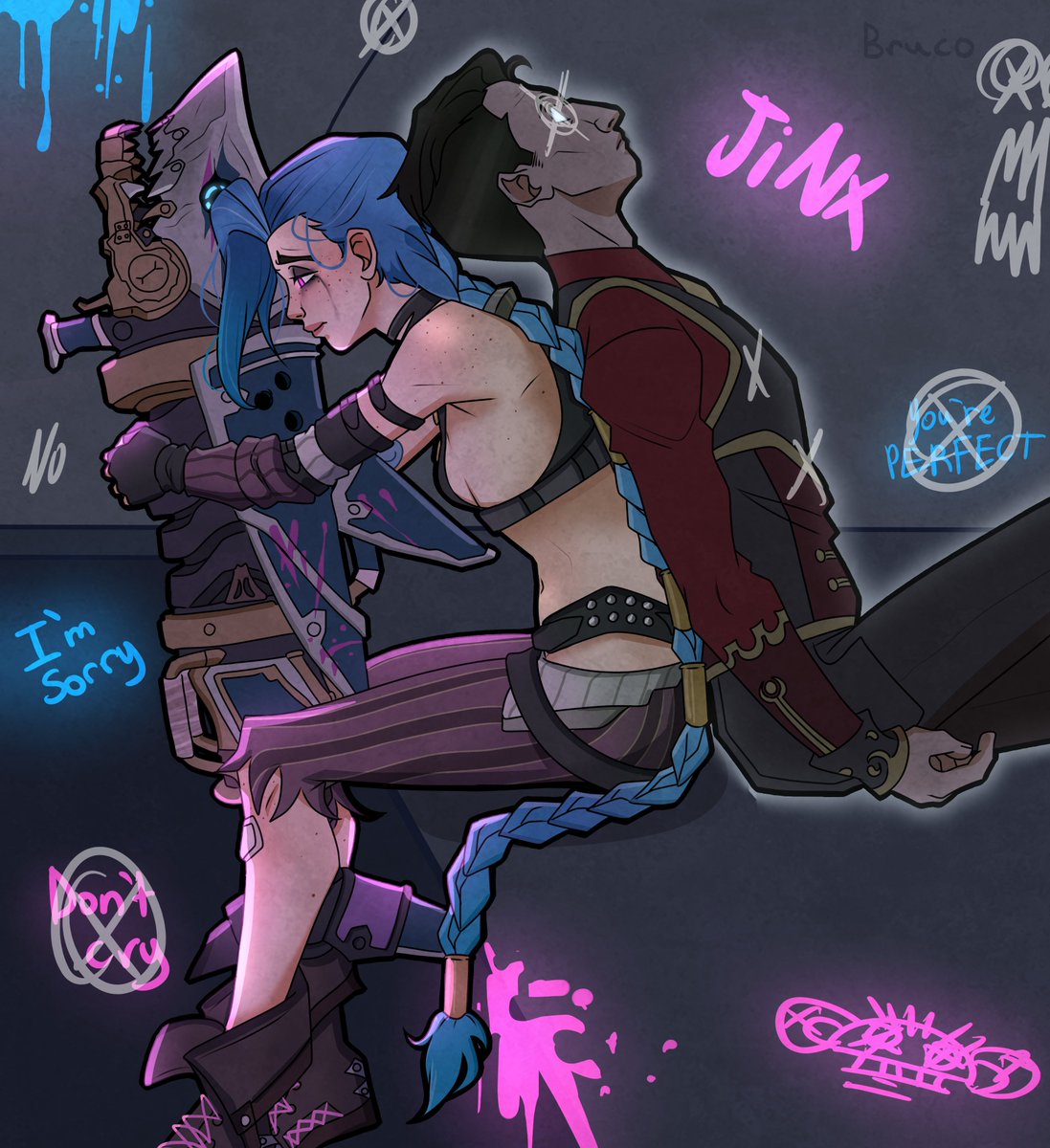 brucoenthusiast's tweet photo. My art for the #jilco zine! @ZaunsMostHated https://t.co/s4J6em4W22
