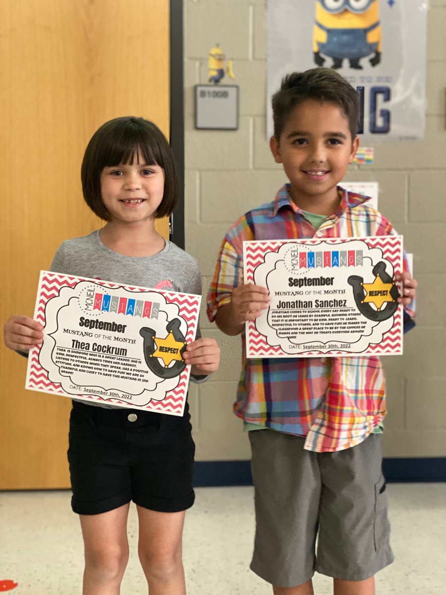 We are so proud of our Mustangs of the Month for September! They have been working hard and set a great example of respect! #wearemcneil #youbelonginMISD