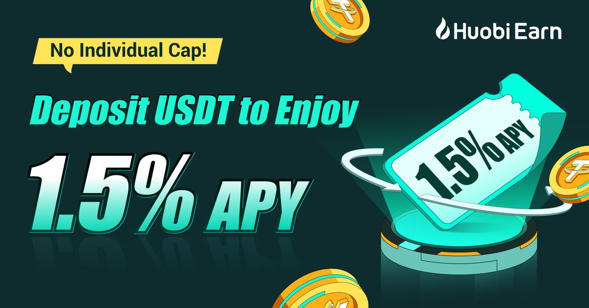 HTX_Global's tweet photo. 🔥#HuobiEarn High-Yield Flexible Deposits

💰Earn Up to 1.5% APY for $USDT every day!

No Individual Cap!

👉Join now: https://t.co/1iMkXS2Nq2 https://t.co/9ECVGzusqh