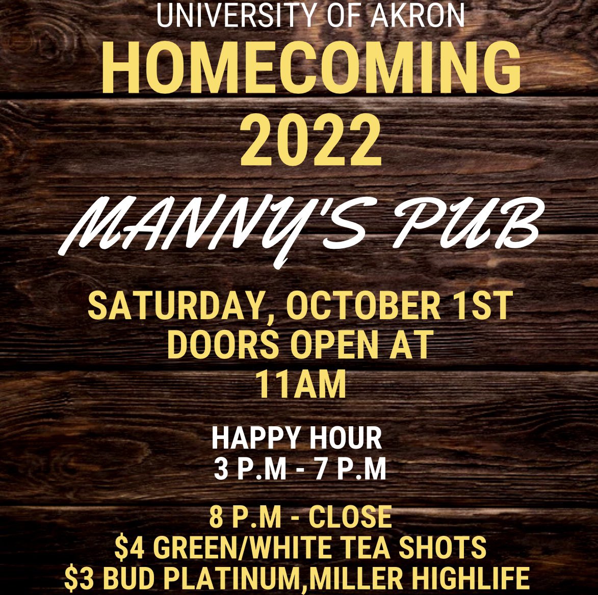 ITS ALMOST GAMEDAY ZIPS!! Come join us at your favorite local pub all day long Saturday for drink specials and to watch our Zips take on Bowling Green!! We are looking forward to seeing all of the students and alumni this weekend! #GOZIPS