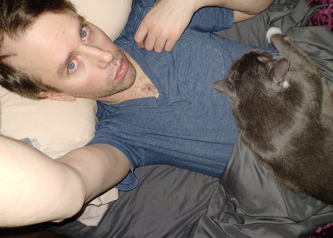I couldn't sleep so I decided to read a little bit. Toby has other ideas and made himself very comfortable<a href="/tag/stretching"class="tags"><span>#stretching</span></a><a href="/tag/slink"class="tags"><span>#slink</span></a><a href="/tag/squarepegtoys"class="tags"><span>#squarepegtoys</span></a>