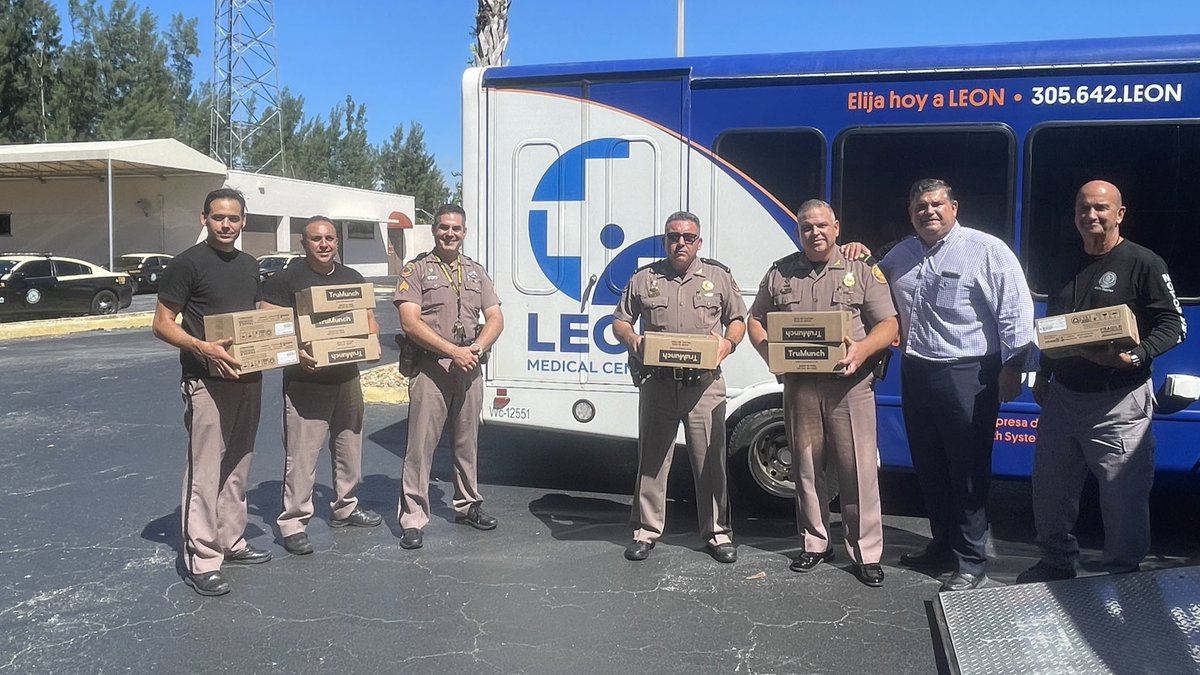 FHPMiami's tweet photo. Thank you to @JGRebull @LeonMedical @SergiosCuban and @Sedanos for the food &amp; water donation!

We are currently delivering the goods  to our Troopers assisting with the #HurricaneIan relief efforts.❤️ https://t.co/TtRq6l7fYo