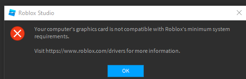 LukePlayzzz11's tweet photo. You will need a higher good graphics card to run studio this was added in build v548 ;( https://t.co/O24rSsHVRs