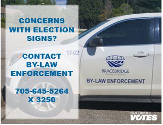 votebracebridge's tweet image. Election signs have been popping up all week. If you have any questions or concerns about any election sign please contact the Bracebridge By-law department.

For more election info visit BracebridgeVotes.ca 

#electionsigns #municipalelection2022 #bracebridge #muskoka