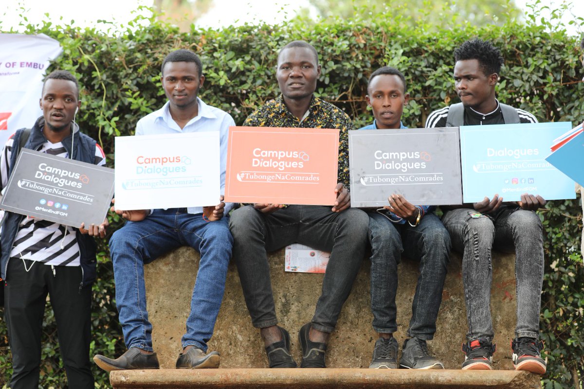 K_thiakunu's tweet photo. A journey of  a Thousand miles starts with one step. As Team #menendfgm  Our #Tubongenacomrades kicked off today @ University of Embu .Next we are coming to your University.
@GPtoEndFGM @GMCEndFGM @UNICEFKenya @StraightTalkKe @YALINetwork @AFGMBoard @EmbuUniversity https://t.co/HiaWJlJUWz