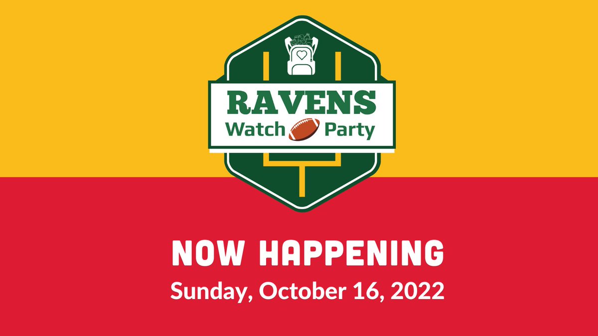 #ICYMI: Our Ravens Watch Party is no longer happening this Sunday due to inclement weather. It'll be moved to Sunday, October 16 from 12pm to 5pm. Watch the <a href="/Ravens/">Baltimore Ravens</a> vs. <a href="/giants/">New York Giants</a> on the big screen and come help feed kids in Frederick! $10 tickets available: e.givesmart.com/events/rIY/