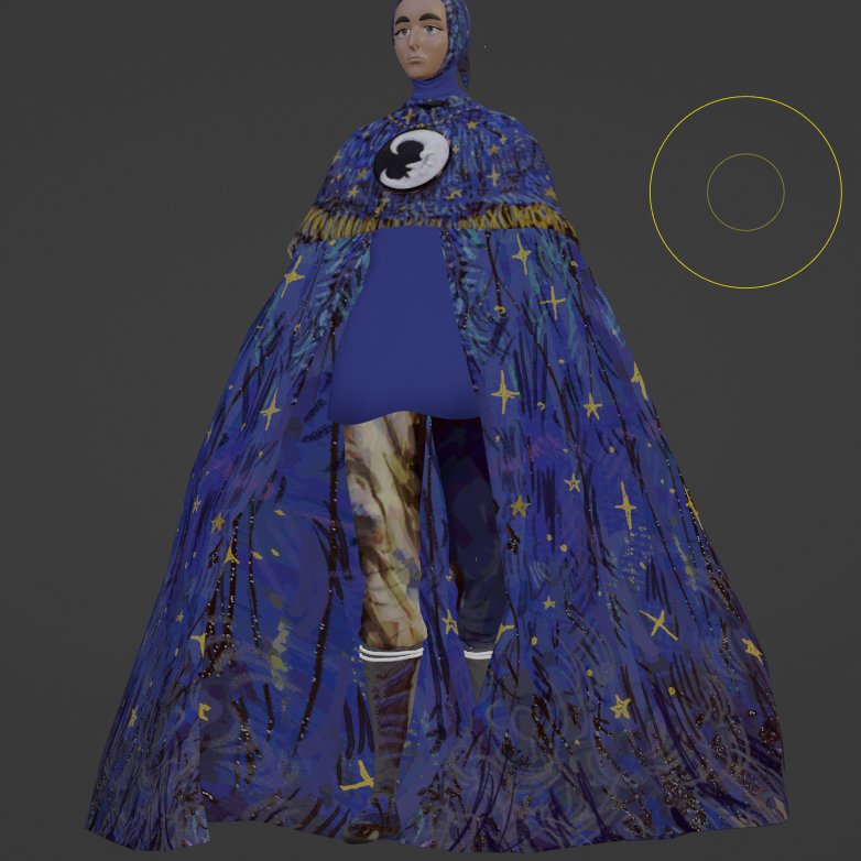 added some of her concept art as texture