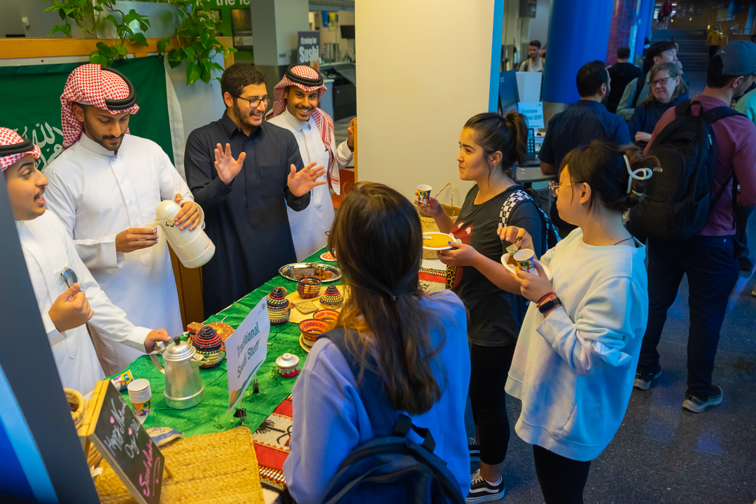 UDGlobal's tweet photo. Last week, we celebrated #SaudiNationalDay with 
@Saudi_UD for a special #UDIntlCoffeeHour. Today, @UDance will join us from 4-6 p.m. in Trabant.
See you there! ☕💃🕺🪩 https://t.co/r5R3Mni6DF