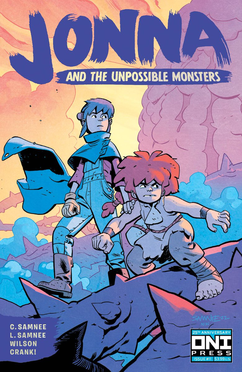 OniPress's tweet photo. It’s the penultimate chapter! Rainbow and Jonna have crossed a monster-filled world in search of their father and they’re so close to getting answers in JONNA AND THE UNPOSSIBLE MONSTERS #11 by @ChrisSamnee, #LauraSamnee, @COLORnMATT and @ccrank. 
Cover B by @ChrisEliopoulos https://t.co/RfwysLK7LG