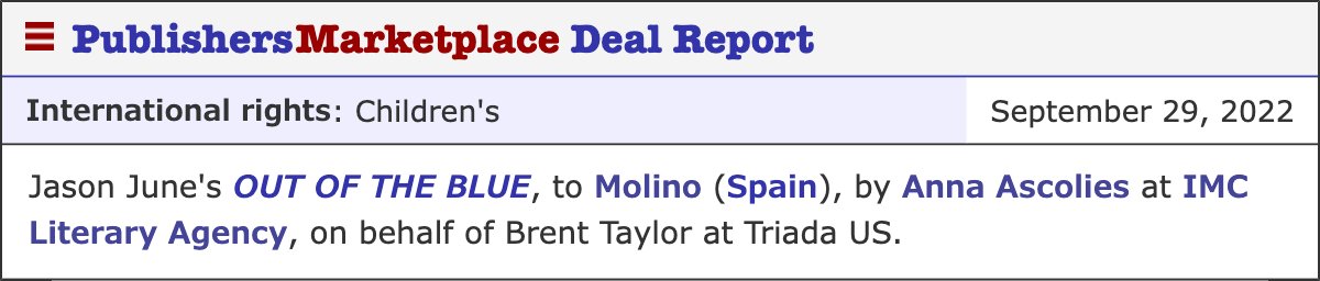 triadaus's tweet photo. Congratulations to #JasonJune on the Spanish sale of OUT OF THE BLUE! #TeamTriada https://t.co/p9QNoLcGjO