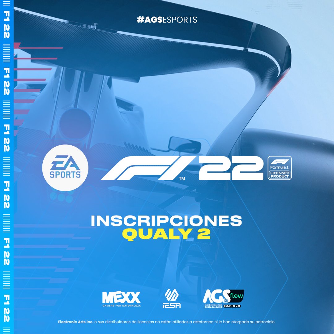 ¡INSCRIPCIONES ABIERTAS!💣

Llegó el momento de jugar en la <a href="/ArGameShow/">AGS 🎮🕹️</a> 2022 y nuevamente F1 estará en #AGSEsports🔥

Anotá a tu equipo para ser los mejores en el evento del año🏆

Hay tiempo hasta el 4/10⏳

Inscripciones Qualy 2👉forms.gle/aoxmRXFzpLFD5L…

<a href="/MexxplayOK/">MEXX PLAY</a>