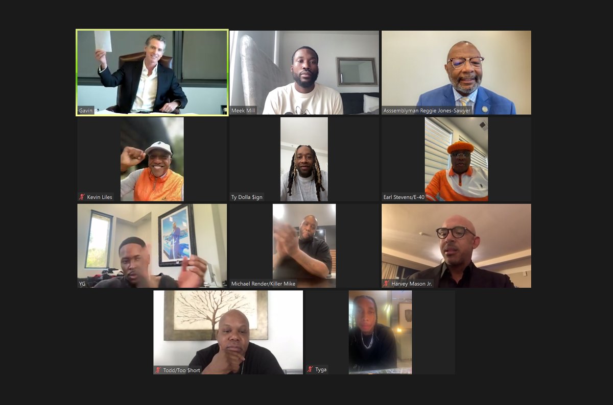 CAgovernor's tweet photo. CA is the 1st state to ensure creative content - like lyrics &amp; music videos - can't be used against artists in court without judicial review.

Thanks, @JonesSawyerAD59 for your work &amp; @yg @KillerMike @tydollasign @Tyga @MeekMill @E40 @TooShort for your dedication to the cause. https://t.co/cpOSCiHh0X