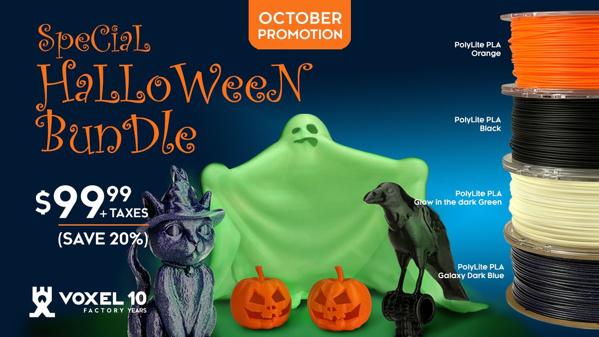 VoxelFactory's tweet image. Get ready for October 31st with the Special Halloween Bundle ! 👀
4 spools for $99.99
Get it now ➡️ voxelfactory.com/collections/po… 
#polymaker #3dprinters #3dprints #3dprinter #technology #halloween #fdmprinting #3dprinting