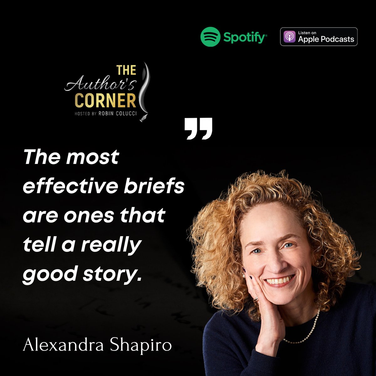 Great chat w/ <a href="/Robin_Colucci/">Robin Colucci</a> on her terrific podcast, The Author's Corner. We talked about the writing process, differences &amp; similarities between fiction writing and legal writing, RBG, etc. The episode is at apple.co/3LUfKBc #fiction #debutnovels #appellatetwitter