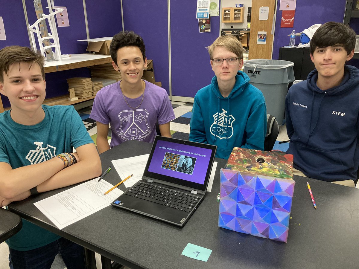 tonydonen's tweet photo. @STEMcha PBL culminating event day: 10th graders showcasing their innovative art pieces with digitally fabricated pieces for @HunterMuseum https://t.co/vmGXi6y6Jw