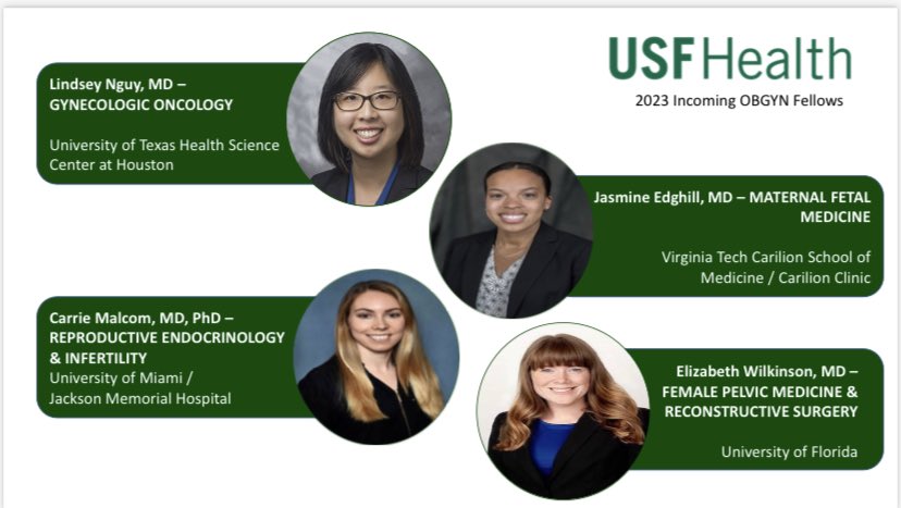 USFUrogyn's tweet photo. Happy post match! So excited to have Elizabeth Wilkson, MD join our team!  Welcome to the USF family! #USF #FPMRS                                                              
Residency: University of Florida
Medical School: Florida State University College of Medicine https://t.co/IXNeaEOz5w