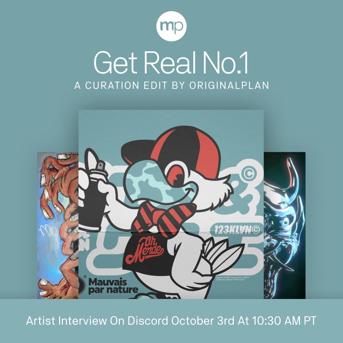 💥 It's about to get real.

Join us Monday on Discord for a chat with <a href="/Origamiplan/">ORGNLPLN | Hash Directors</a> about his upcoming curation featuring <a href="/123klan/">123klan</a>, <a href="/teddy_kelly/">teddy kelly</a>, <a href="/benjohnston25/">BenJohnston.eth</a>, <a href="/esdanielbarreto/">danielbarreto</a>, <a href="/charlieedmiston/">Charlie Edmiston</a>, <a href="/devonergonzalez/">DEVONER</a> &amp; more!

Join our Discord:
🔗 discord.gg/MakersPlace