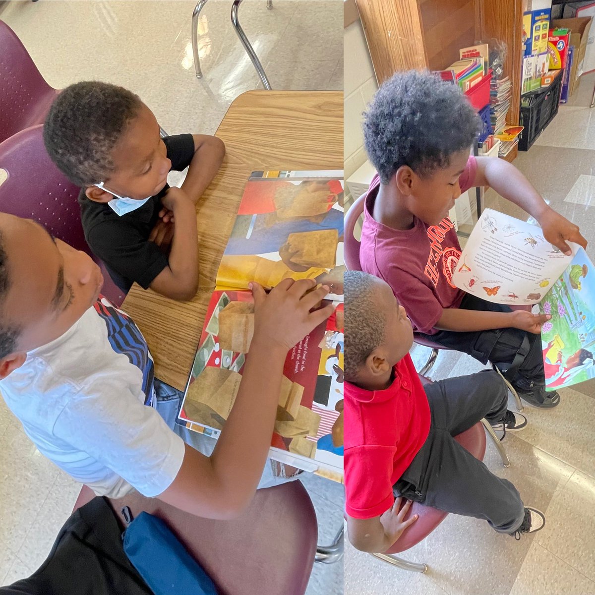 TeamGrizzle2006's tweet photo. 1st graders were in for a treat today! They enjoyed 5th graders reading to them and, they were eager to answer questions about the story. 5th Ss enjoyed it so much, they requested for the 1st Ss to be their mentees. Reading for the win 🙌🏾 📚 @Prin_Salley @apsupdate https://t.co/6wQXsUqUpF