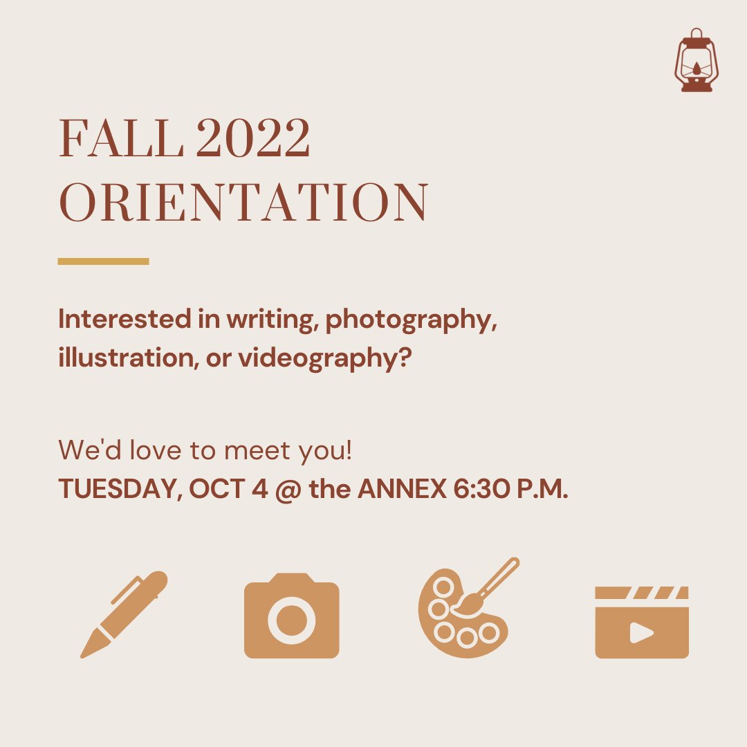 tblucsb's tweet photo. Free next Tuesday? Interested in writing, photography, illustration or videography? Come stop by TBL's FALL 2022 STAFF ORIENTATION in the annex, next Tuesday night at 6:30 P.M. to learn more about how you can get involved &amp; meet people who make the paper happen✨ https://t.co/W1TUAO37x6