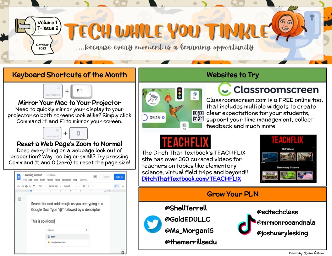 k_vollmar's tweet photo. September is coming to an end which means a new "t-issue" of Tech While You Tinkle π§» is popping up in elementary bathrooms all over @PLSD! #techwhileyoutinkle #pottypd #edtech https://t.co/5ug5v8ZZO1