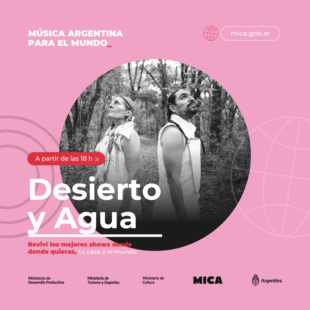 MICA_cultura's tweet photo. ¡Hola @Desiertoyagua, hola @audiocronicas! 🤩
Hoy es domingo de MÚSICA ARG. PARA EL🌍 en formato STREAMING.
#MAPM es una iniciativa que reactiva la ind. musical, federaliza y pone en marcha al sector para que escuches artistas de todo el país al volumen que quieras 🙌🏽
¡Sumate! https://t.co/OzzkyoCXbP