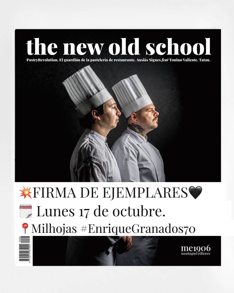 🌸milhojas🌸 (@milhojas_bcn) on Twitter photo ✍🏼FIRMA DE EJEMPLARES inolvidable💥
#TheNewOldSchool, el nuevo Cuaderno de <a href="/PastryRev/">PãstryRevolution</a>, dará que hablar 🤯 Recoge la obra de Ausias Signes, Pastelero Revelación en <a href="/madridfusion/">madrid fusion</a>, en <a href="/TatauB/">Tatau</a>. ¡Mucho talento!
🗓 17 de octubre.
📍 #EnriqueGranados70.
libreriagastronomica.com/products/692 ✍🏼FIRMA DE EJEMPLARES inolvidable💥
#TheNewOldSchool, el nuevo Cuaderno de <a href="/PastryRev/">PãstryRevolution</a>, dará que hablar 🤯 Recoge la obra de Ausias Signes, Pastelero Revelación en <a href="/madridfusion/">madrid fusion</a>, en <a href="/TatauB/">Tatau</a>. ¡Mucho talento!
🗓 17 de octubre.
📍 #EnriqueGranados70.
libreriagastronomica.com/products/692