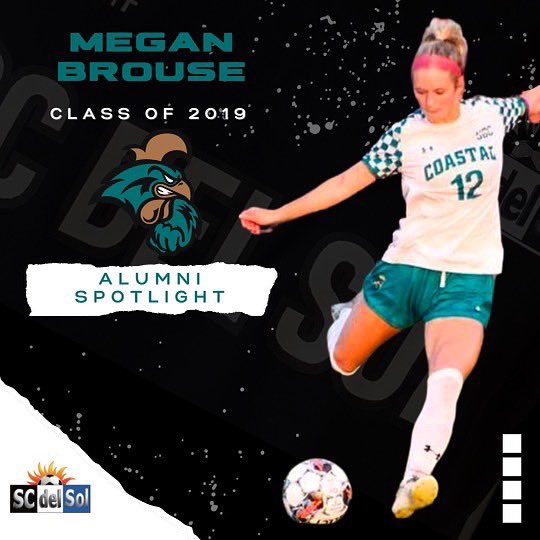 SCdelSol's tweet photo. 🚨 ALUMNI SPOTLIGHT 🚨

@MeganBrouse with her team leading 6th goal, in 10 games for @CoastalWSoccer ⚽️

We’ve seen that technique somewhere before 🧐

◼️◼️◼️◼️ https://t.co/cW8H1mWILk