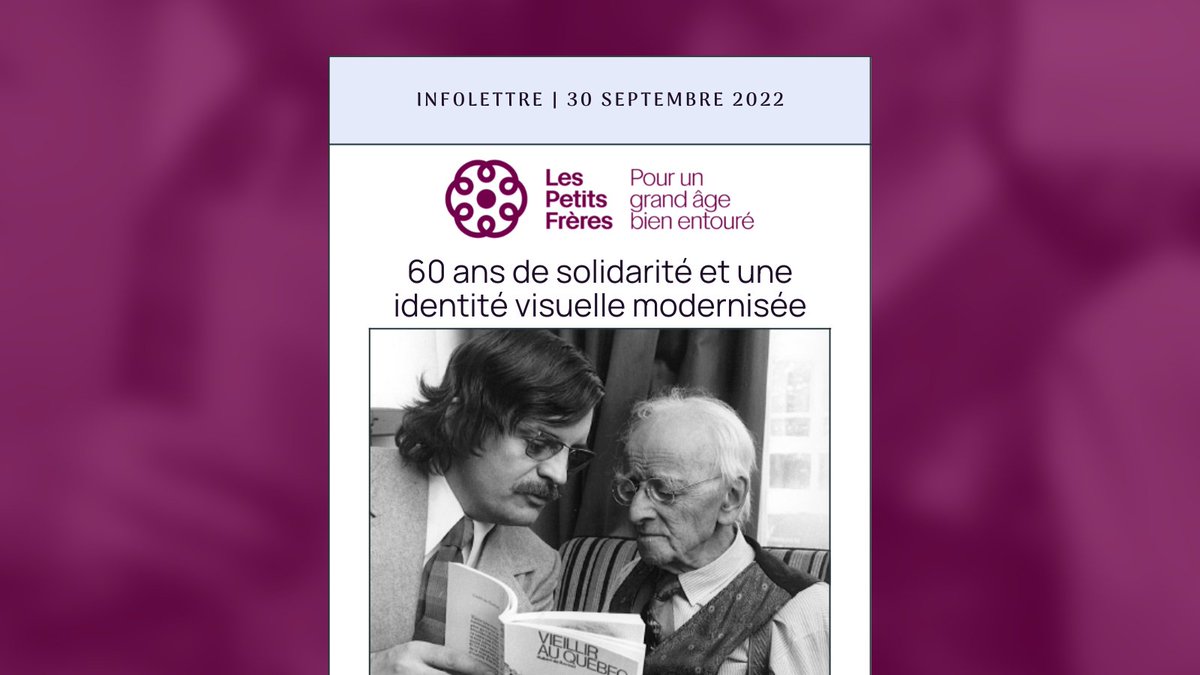 Nous vous avons dévoilé tout à l’heure notre nouvelle image de marque, l’avez-vous vue?📧Lisez notre plus récente infolettre pour en savoir plus : conta.cc/3DXdkzU

#LesPetitsFreres #Infolettre #nouvelles #imagedemarque #logo