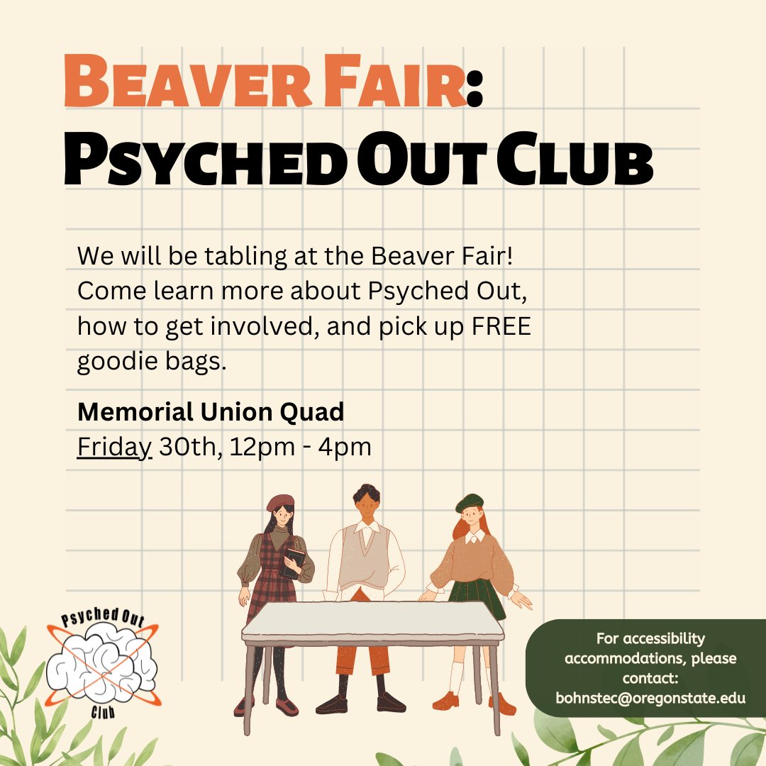 the queen of perfect timing is back to share that Psyched Out will be tabling at the Beaver Fair today!! Come check us out!