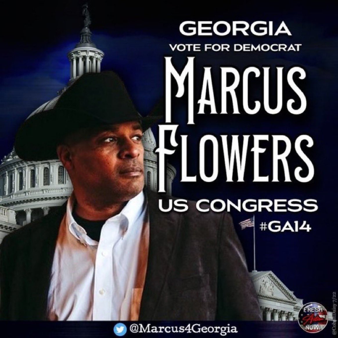 eileenvan55's tweet photo. MTG is a #RadicalExtremist who calls for violence against her colleagues.
That is not who we are in America!
Let’s show her she can’t get away with her violent treason!
#FireMTG 
VOTE FOR MARCUS FLOWERS
#ONEV1 #FreshResists #wtpBLUE #ResistanceUnited #DemVoice1 https://t.co/5sSvS015Lt