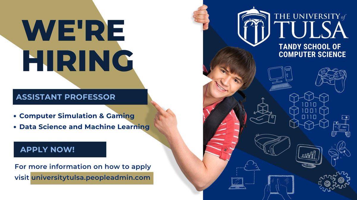 universitytulsa.peopleadmin.com 
#EducationJobs #teaching #computerscience #universityoftulsa