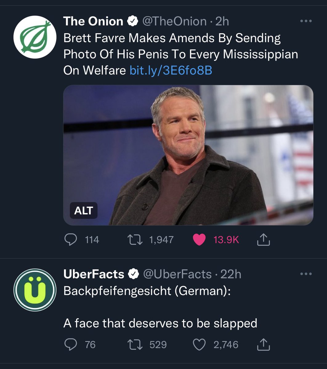 When the timeline gets it right <a href="/TheOnion/">The Onion</a> <a href="/UberFacts/">UberFacts</a> #BrettFavre