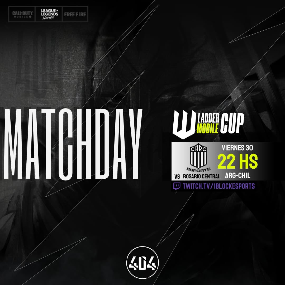 Hoy jugamos nuestro 3er y anteultimo partido por la fase de grupo de la #LadderMobileCup
Vs @RcEsportes 

Podes seguir el partido por Twitch!

twitch.tv/1blockesports

<a href="/1blockesports/">1block esports</a> 

#Go404