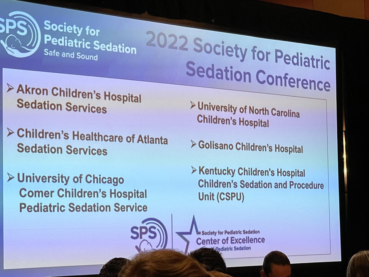 Congrats to the 2022 recipients of the SPS Center of Excellence in Pediatric Sedation: <a href="/AkronChildrens/">Akron Children's</a> <a href="/childrensatl/">Children's</a> <a href="/ComerChildrens/">Comer Children's Hospital</a> <a href="/uncchildrens/">UNC Children's</a> <a href="/URMed_GCH/">Golisano Children's Hospital</a> <a href="/KCHKids/">Golisano Children’s at UK</a> #SPS22 #sedation