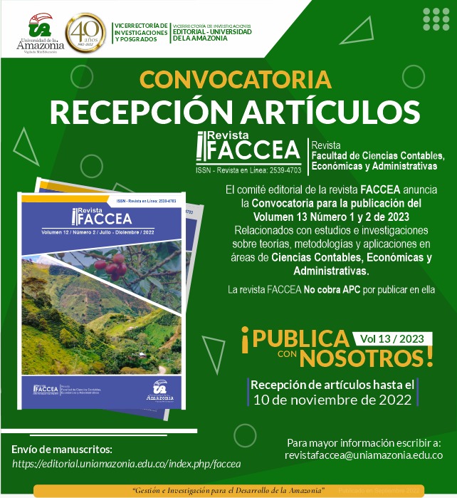 EUniamazonia's tweet photo. Estudiantes, profesionales y demás interesados a publicar
El comité editorial de la Revista FACCEA les invita a publicar a través de la plataforma Open Journal System https://t.co/FU17eJfbAw.
Recepción hasta 10 de noviembre de 2022.
#uniamazonia #Colombia #universidad https://t.co/VoUXxthI8y