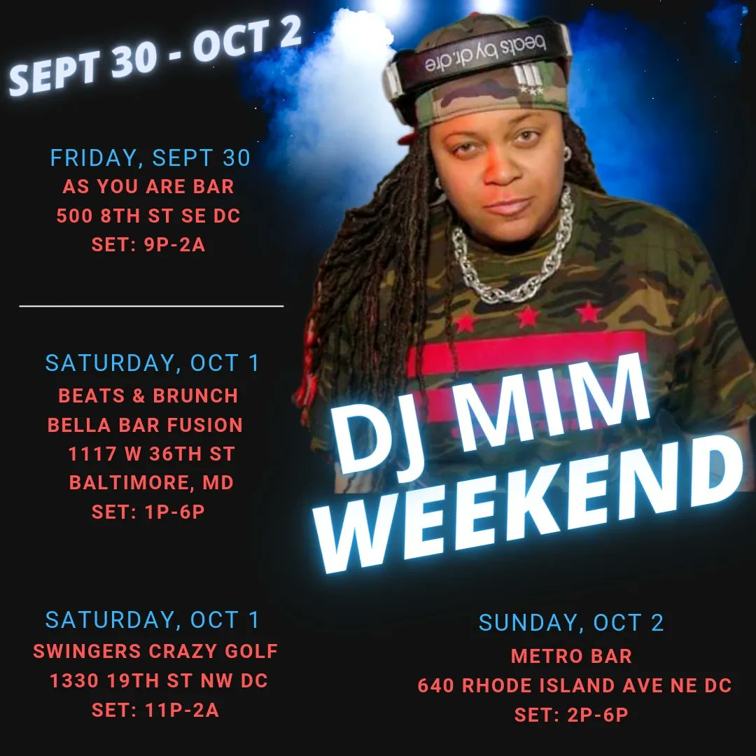 DJMIMDC's tweet photo. I just keep em satisfied... through the weekend 🎧💃🏽✌🏽#DJMIM https://t.co/OatlS96sPj