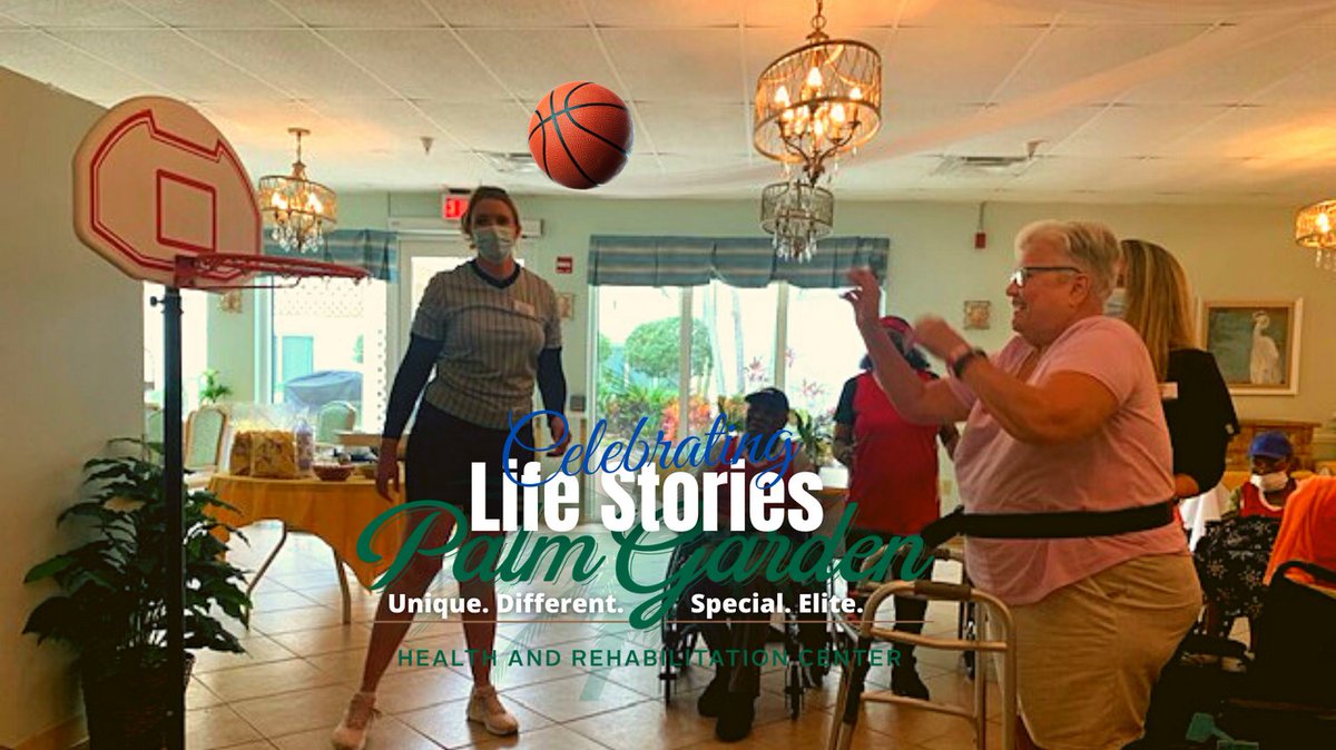 Just look at the concentration! Calling this a three-pointer in our Hoops Challenge. We might just have our MVP right here folks! #CelebratingLifeStories #FridayMotivation #WeArePalmGarden #BrightenUpLTC