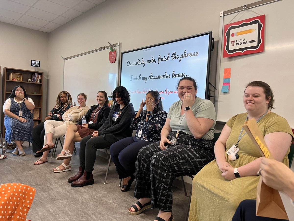 mfriesonTTU's tweet photo. TC’s wrote anonymous “I wish my classmates knew” stickies and we read them during our SEL time. Feelings were affirmed, tears were shed, and motivating words were shared! What an amazing group of future teachers! #techteachacrosstexas #SEL #Iwishmyclassmatesknew https://t.co/K4xrBeMxkw