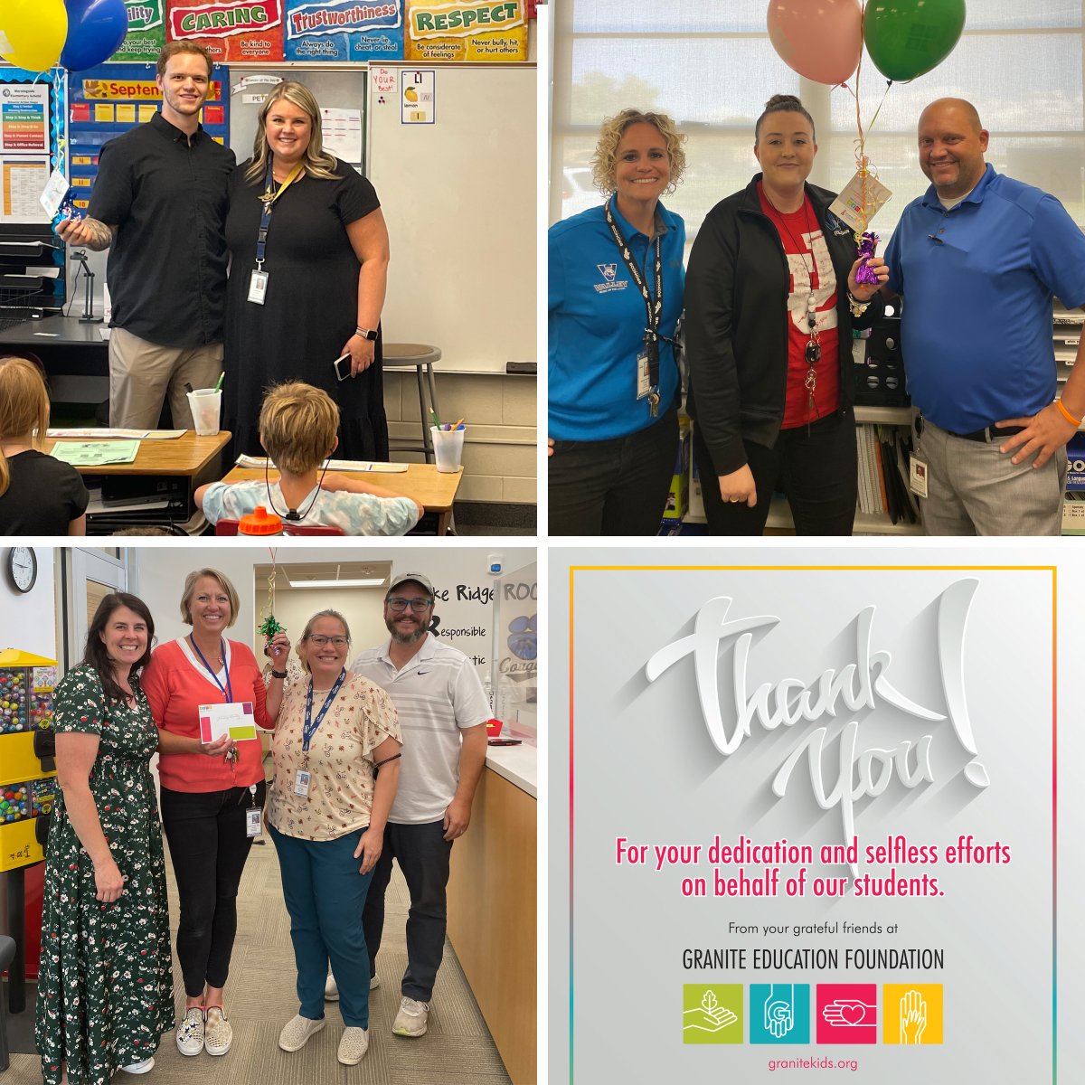 It may not be Thursday, but as September winds down, we want to recognize our recent “Thank You Thursday” winners—Braden Pelly at Morningside Elementary and DeMarie Hoover at Valley Junior High, as well as Lake Ridge Elementary. Thank you for your hard work and dedication!