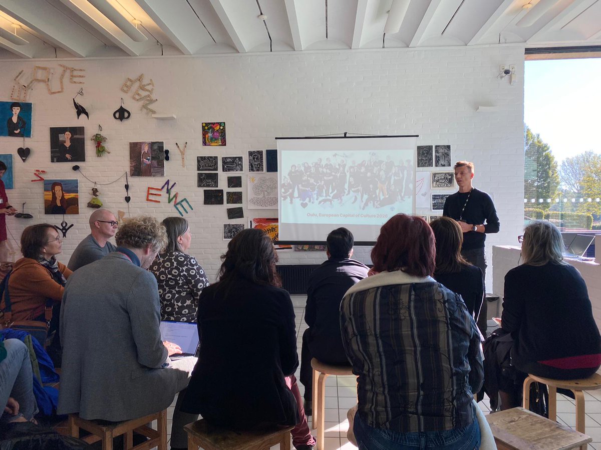 ylisaari's tweet photo. I gave a presentation at #eurocity's culture forum about #Oulu2026 and how we aim to be the most sustainable cultural capital of Europe. We must take action, engage in discourse, raise awareness and promote peace. Thank you #Lille ! https://t.co/Qd1Ua7pKDS