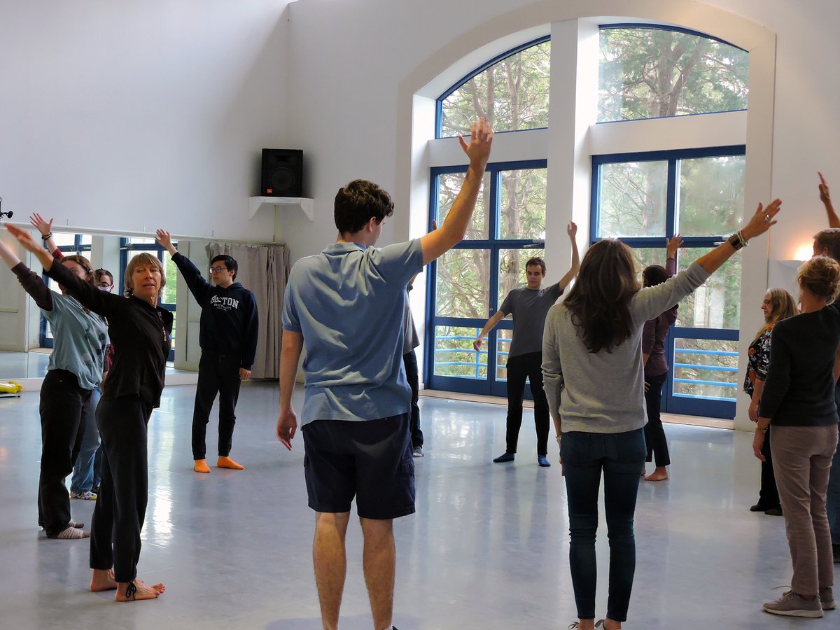 ConnCollege's tweet photo. Are traffic patterns choreography? Families join current students in a first-year seminar with Professor of Dance Lisa Race that utilizes pedestrian movement and teaches basic post-modern #dance principles. ππ#CCFallWeekend https://t.co/JvUuvGrF7y