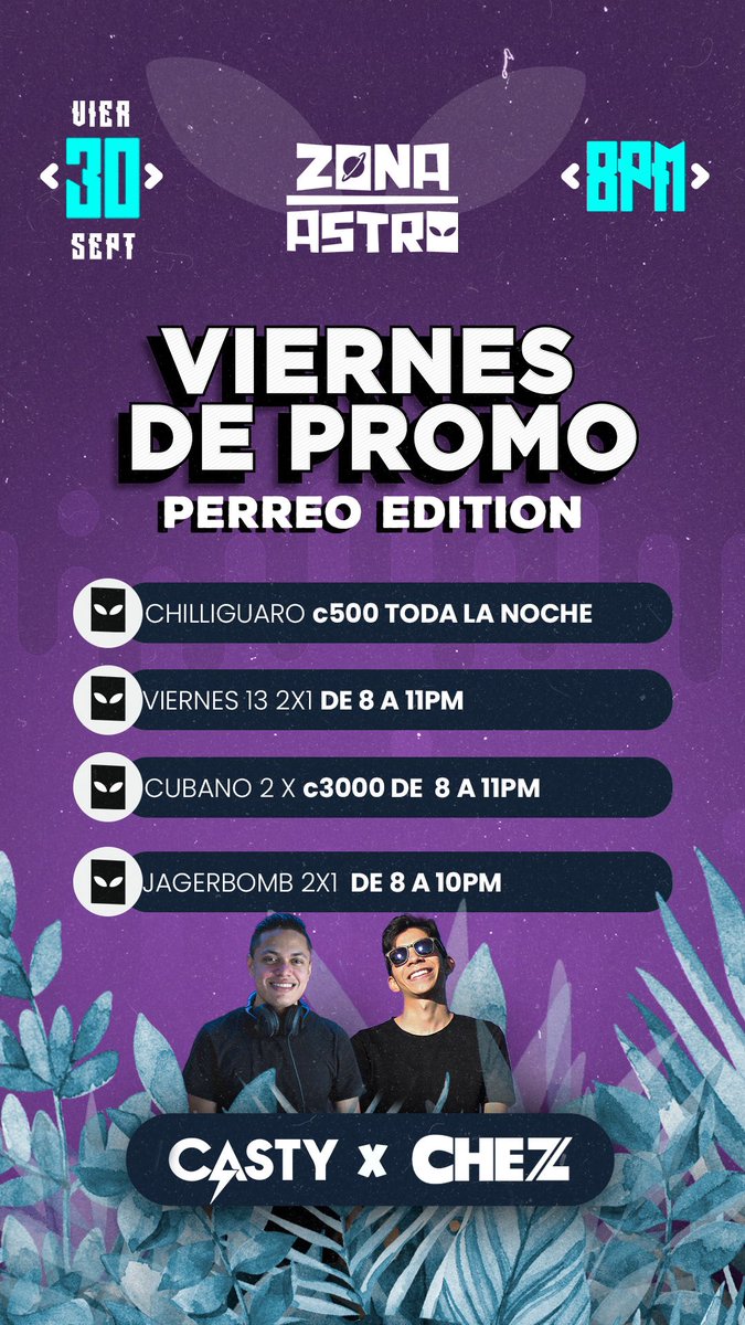 Dicen que hoy hay perreito con <a href="/DjCastyCr/">DJ CASTY</a>  y <a href="/DjChezcr/">Chez</a> 🥵💜