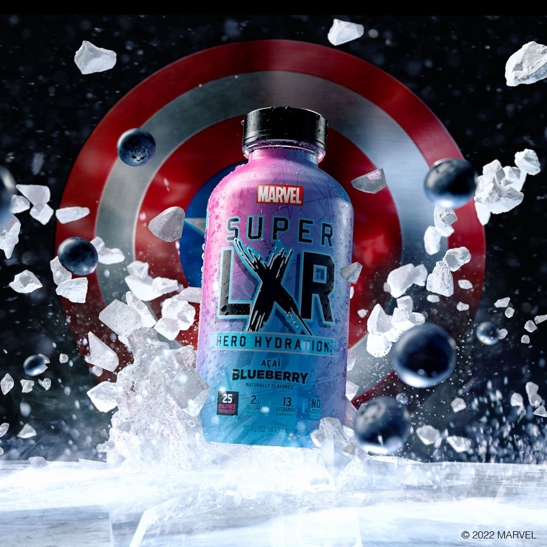 DrinkAriZona's tweet photo. Introducing Marvel x AriZona Super LXR Hero Hydration: Acai Blueberry! 💙

Inspired by the one and only Captain America, and flavored with real juice! https://t.co/0aEjVYecud