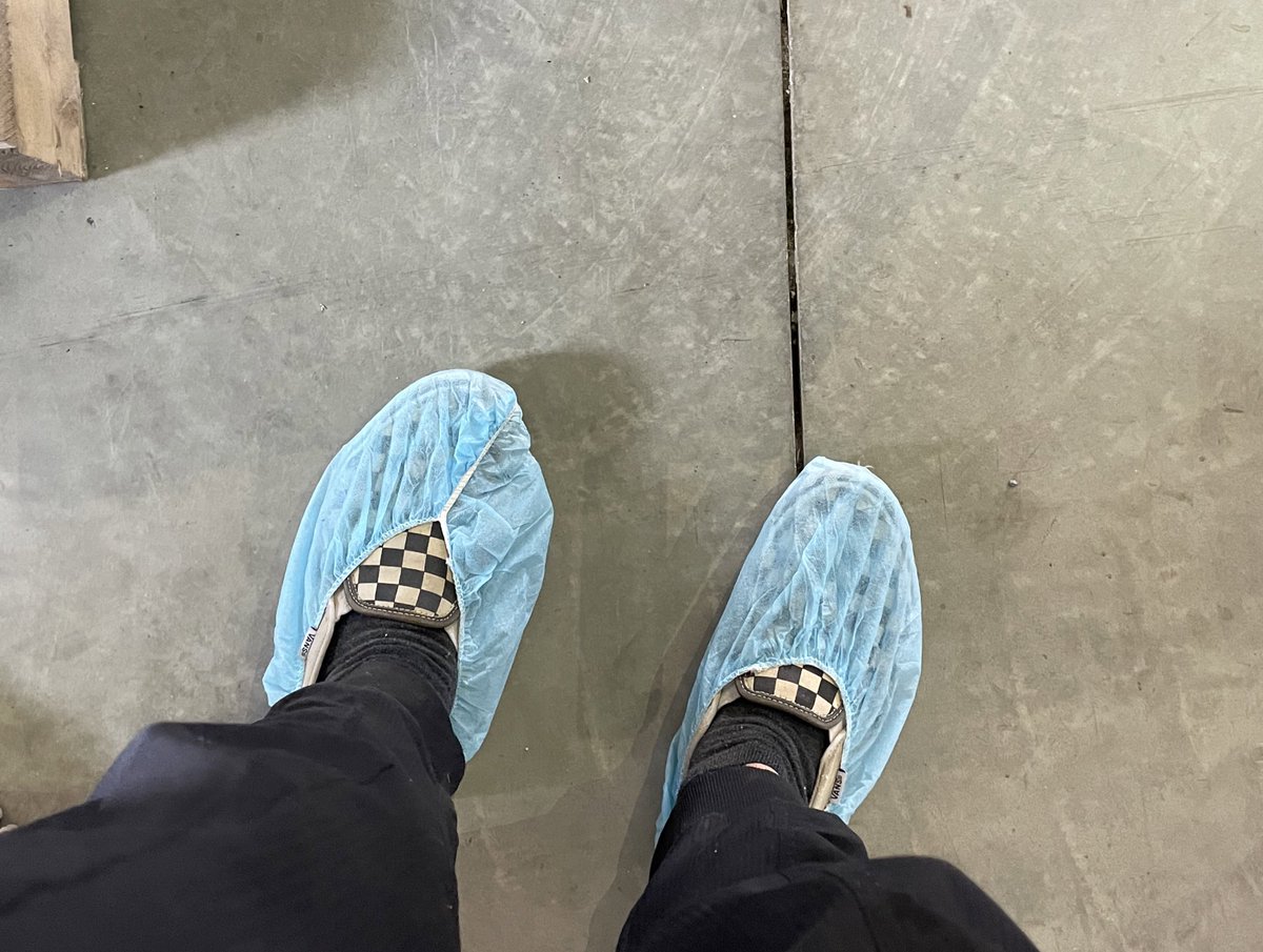 BezanMelissa's tweet photo. Field tour at @CdnFarmWriters conference. Itโs been a busy day - my highlight has been these booties! #WestCdnAg #CFWF22 https://t.co/8rpkzRQRpb