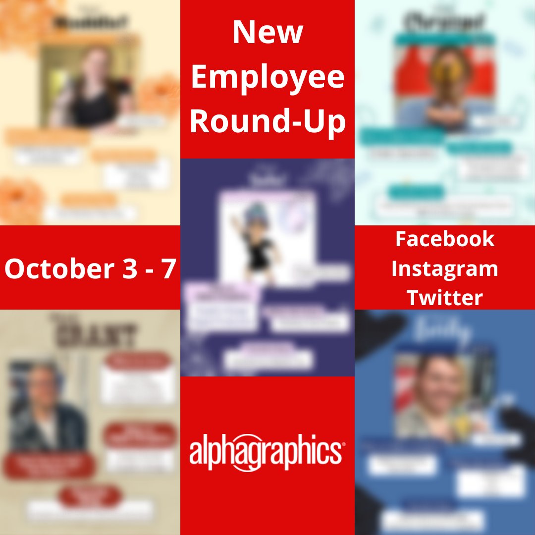 AlphaWyo's tweet photo. We have had some wonderful people join our AlphaGraphics team over the past year, and we can’t wait to introduce them to you! Check out our page every day next week (Oct. 3 - 7) to give them a huge welcome! #alphagraphicssheridan https://t.co/YZqWz8KmK6