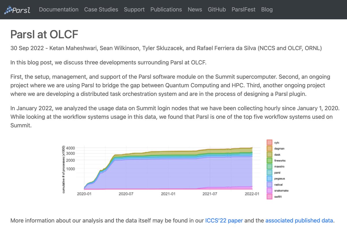 A new Parsl blog post is out: 

Parsl at OLCF

by Ketan Maheshwari, Sean Wilkinson, Tyler Skluzacek, and Rafael Ferriera da Silva

parsl-project.org/2022/09/30/par…