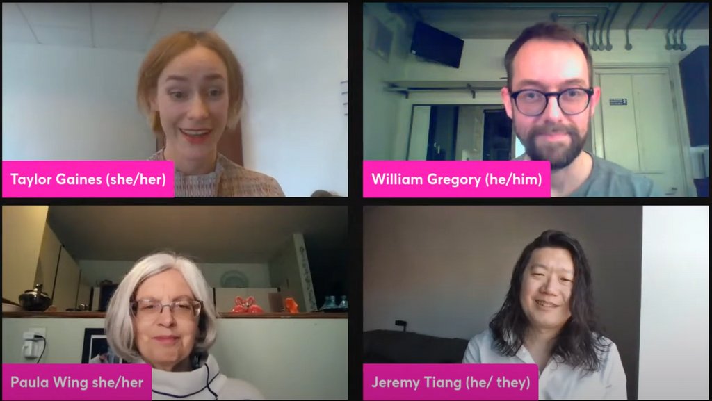 Happy International Translations Day! Did you know that 14 PlayCo plays originated in another language? Revisit our Lunch Table Talks: Translators' Roundtable, w/ William Gregory (Villa), Jeremy Tiang, and Paula Wing(Intractable Woman) w/ Taylor Gaines facilitating. Link in bio✨