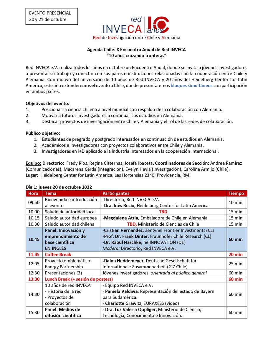 red INVECA e.V Investigadores Chilenos en Alemania tweet media