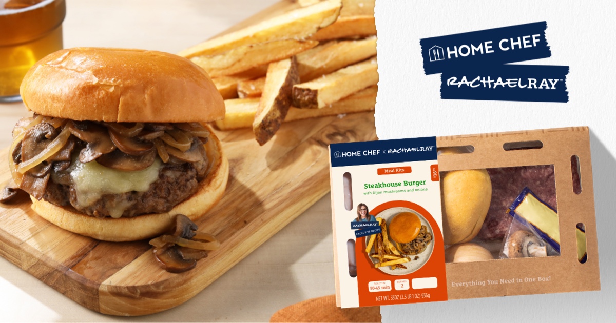 kroger's tweet photo. Did you know our @rachaelray meals are also available in stores?! 🍔 Rachael Ray’s Steakhouse Burger gives you the flavor of a burger from your favorite steakhouse without having to get all dressed up. Find this tasty #recipe at the link here: https://t.co/bj6IybO2wS https://t.co/Jjc8qGQAxM